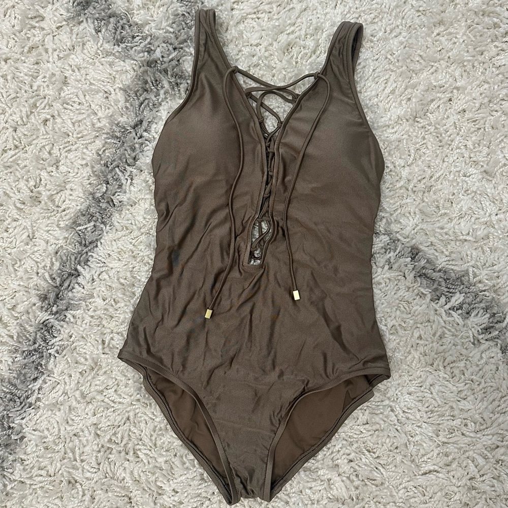 Mossimo lace up swimsuit medium